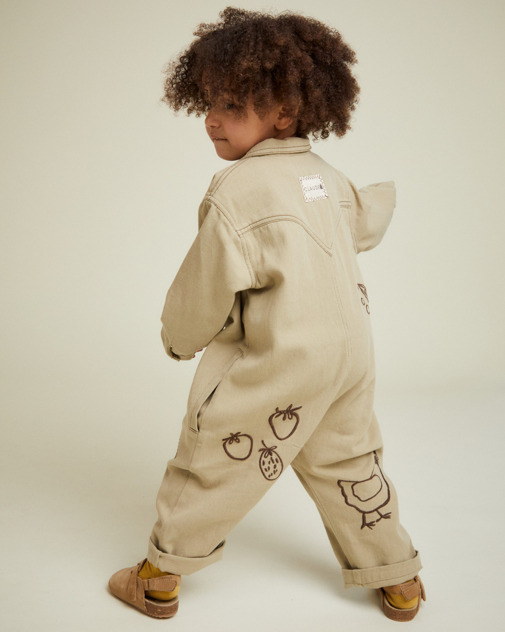 CC508 Quinn Olive Allotment Embroidered Dungarees 4